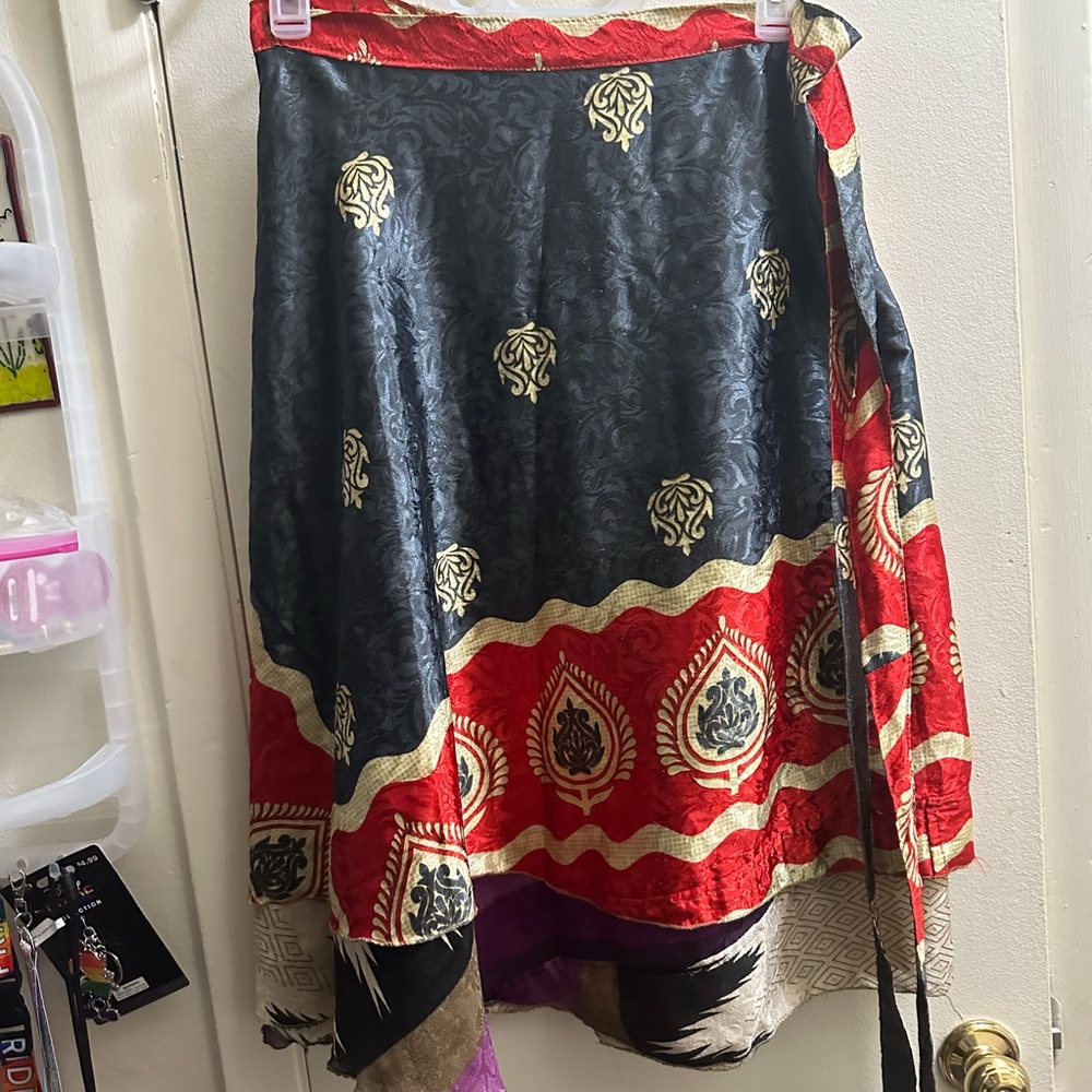 Sustainable fashion sari wrap skirt